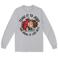 Moon Dust tease it to jesus and spray it like hell leopard western raglan baseba Long Sleeve Tee - ArtChic