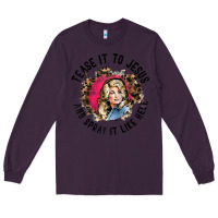 Plum tease it to jesus and spray it like hell leopard western raglan baseba Long Sleeve Tee - ArtChic