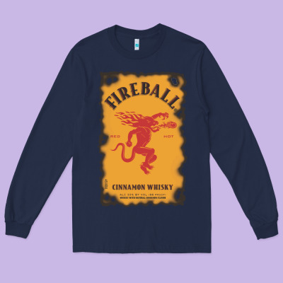 Fireball Cinnamon Whisky Long Sleeve Tee Designed By Artchic