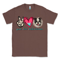 Chestnut Peace Love Boston Terrier Classic Tee - Jasminsmagicworld
