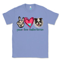 Colony Blue Peace Love Boston Terrier Classic Tee - Jasminsmagicworld
