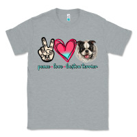 Heather Grey Peace Love Boston Terrier Classic Tee - Jasminsmagicworld