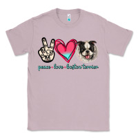 Lilac Peace Love Boston Terrier Classic Tee - Jasminsmagicworld