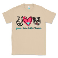 Mushroom Peace Love Boston Terrier Classic Tee - Jasminsmagicworld