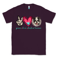 Plum Peace Love Boston Terrier Classic Tee - Jasminsmagicworld