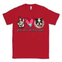Red Peace Love Boston Terrier Classic Tee - Jasminsmagicworld