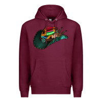 Burgundy aztec sunflower cowboy hat Premium Hoodie - Jasminsmagicworld
