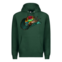 Sports Green aztec sunflower cowboy hat Premium Hoodie - Jasminsmagicworld