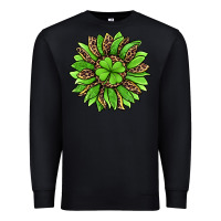 Black lucky leopard st patricks sunflower Premium Sweatshirt - Jasminsmagicworld