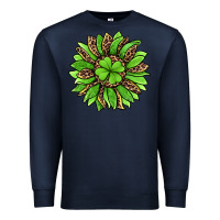 Navy lucky leopard st patricks sunflower Premium Sweatshirt - Jasminsmagicworld