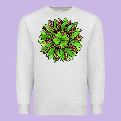 Lucky Leopard St Patricks Sunflower Premium Sweatshirt Designed By Jasminsmagicworld