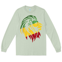 Matcha Lion of Judah Reggae, Rasta, Ethiopia Jamaican Roots Long Sleeve Tee - ArtChic