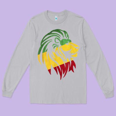 Lion Of Judah Reggae, Rasta, Ethiopia Jamaican Roots Long Sleeve Tee Designed By Artchic