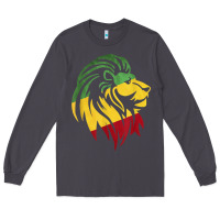Smoke Lion of Judah Reggae, Rasta, Ethiopia Jamaican Roots Long Sleeve Tee - ArtChic