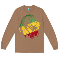 Toasted Coconut Lion of Judah Reggae, Rasta, Ethiopia Jamaican Roots Long Sleeve Tee - ArtChic
