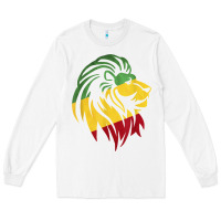 White Lion of Judah Reggae, Rasta, Ethiopia Jamaican Roots Long Sleeve Tee - ArtChic