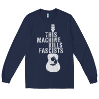 Navy This Machine Kills Fascists Long Sleeve Tee - ArtChic