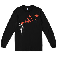 Black banksy headshot butterfly Long Sleeve Tee - ArtChic