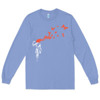Colony Blue banksy headshot butterfly Long Sleeve Tee - ArtChic