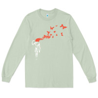 Matcha banksy headshot butterfly Long Sleeve Tee - ArtChic
