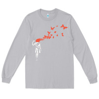 Moon Dust banksy headshot butterfly Long Sleeve Tee - ArtChic