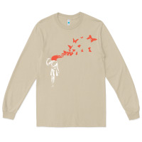 Mushroom banksy headshot butterfly Long Sleeve Tee - ArtChic