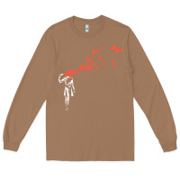 Toasted Coconut banksy headshot butterfly Long Sleeve Tee - ArtChic