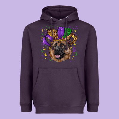 Mardi Gras Hat German Shepherd Heavyweight Hoodie Designed By Ranaportraitstore