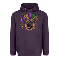 Plum Mardi gras hat german shepherd Heavyweight Hoodie - RanaPortraitStore