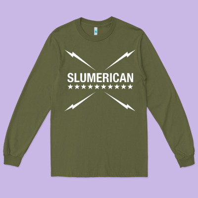 Slumerican Long Sleeve Tee Designed By Artchic