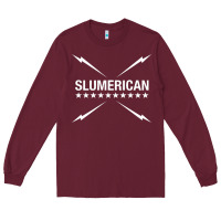 Burgundy slumerican Long Sleeve Tee - ArtChic