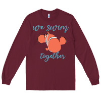 Burgundy just keep swimming 25 Long Sleeve Tee - ArtChic