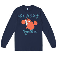 Navy just keep swimming 25 Long Sleeve Tee - ArtChic