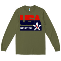 Army Green usa basketball Long Sleeve Tee - ArtChic