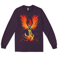 Plum X-Men Jean Grey Phoenix Cosmic Flames Long Sleeve Tee - ArtChic