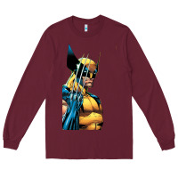 Burgundy wolverine 3 Long Sleeve Tee - ArtChic