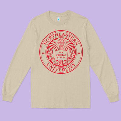 Northeastern University Long Sleeve Tee Designed By Artchic