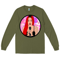 Army Green red hair girl singing Long Sleeve Tee - ArtChic