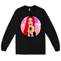 Black red hair girl singing Long Sleeve Tee - ArtChic