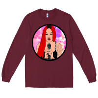 Burgundy red hair girl singing Long Sleeve Tee - ArtChic