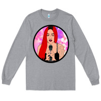 Heather Grey red hair girl singing Long Sleeve Tee - ArtChic