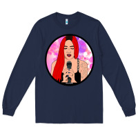 Navy red hair girl singing Long Sleeve Tee - ArtChic
