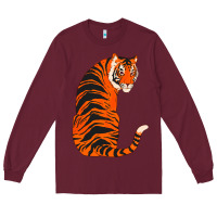 Burgundy tiger Long Sleeve Tee - ArtChic