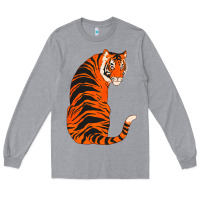 Heather Grey tiger Long Sleeve Tee - ArtChic