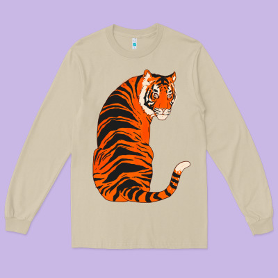 Tiger Long Sleeve Tee Designed By Artchic