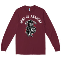 Burgundy horror skull sons of anarchy Long Sleeve Tee - ArtChic