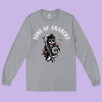 Horror Skull Sons Of Anarchy Long Sleeve Tee Designed By Artchic