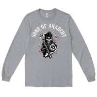 Heather Grey horror skull sons of anarchy Long Sleeve Tee - ArtChic