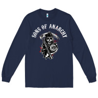 Navy horror skull sons of anarchy Long Sleeve Tee - ArtChic
