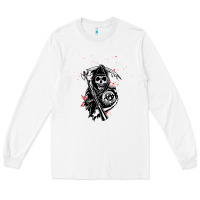 White horror skull sons of anarchy Long Sleeve Tee - ArtChic